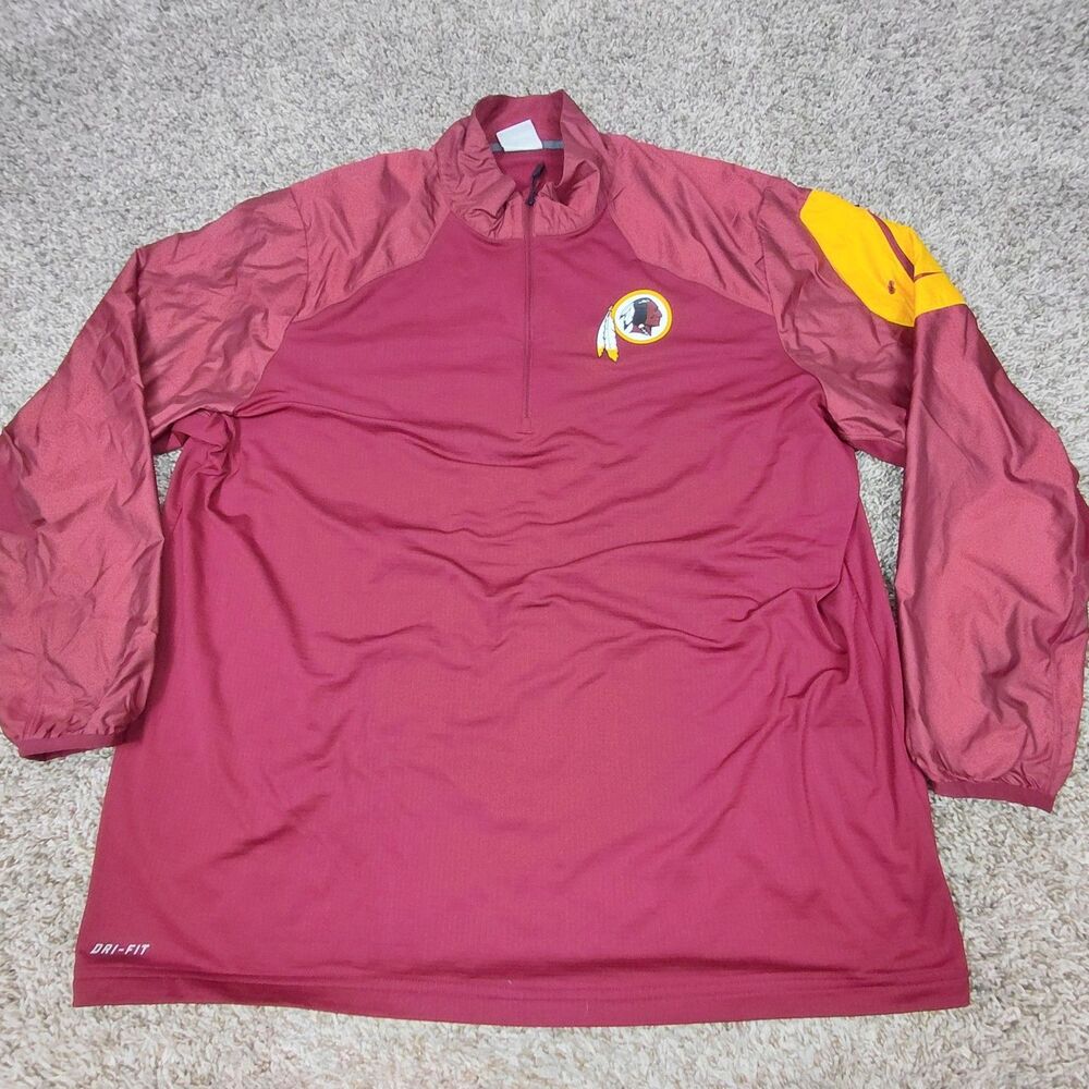 Nike On Field Washington Redskins 1/4 Zip Pullover Men’s 2XL XXL Dri-Fit NFL